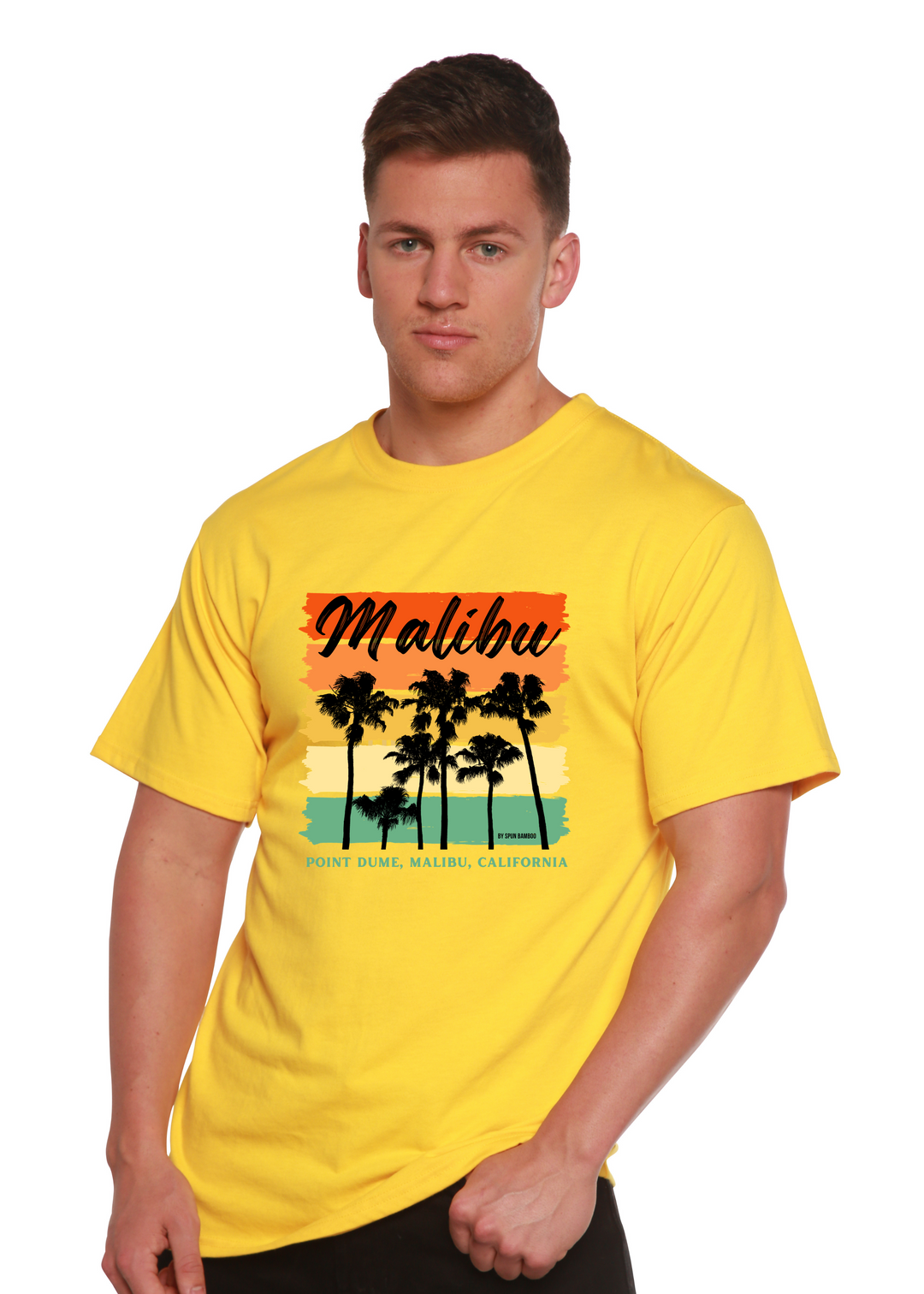  Malibu Unisex Graphic Bamboo T-Shirt lemon chrome