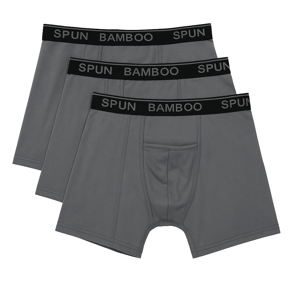 Men's Bamboo Viscose Boxer Briefs Underwear Dark Grey Color