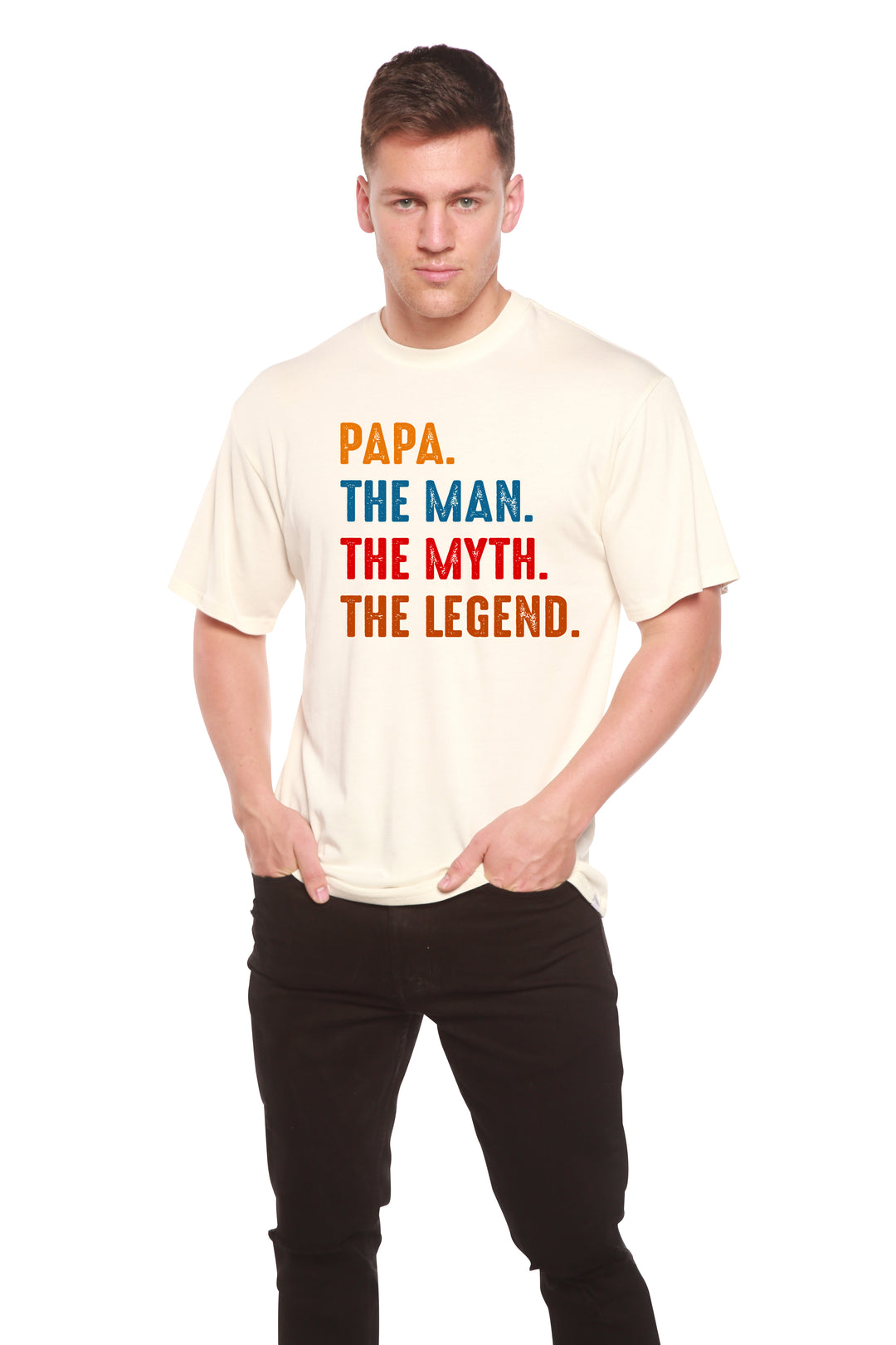 Papa, the Man, the Myth, the Legend Men's Bamboo Viscose/Organic Cotton Short Sleeve T-Shirt - Spun Bamboo
