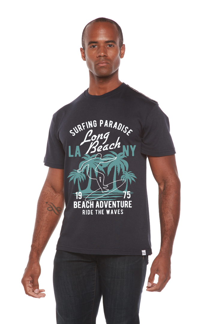 Long Beach Men's Bamboo Viscose/Organic Cotton Short Sleeve T-Shirt - Spun Bamboo