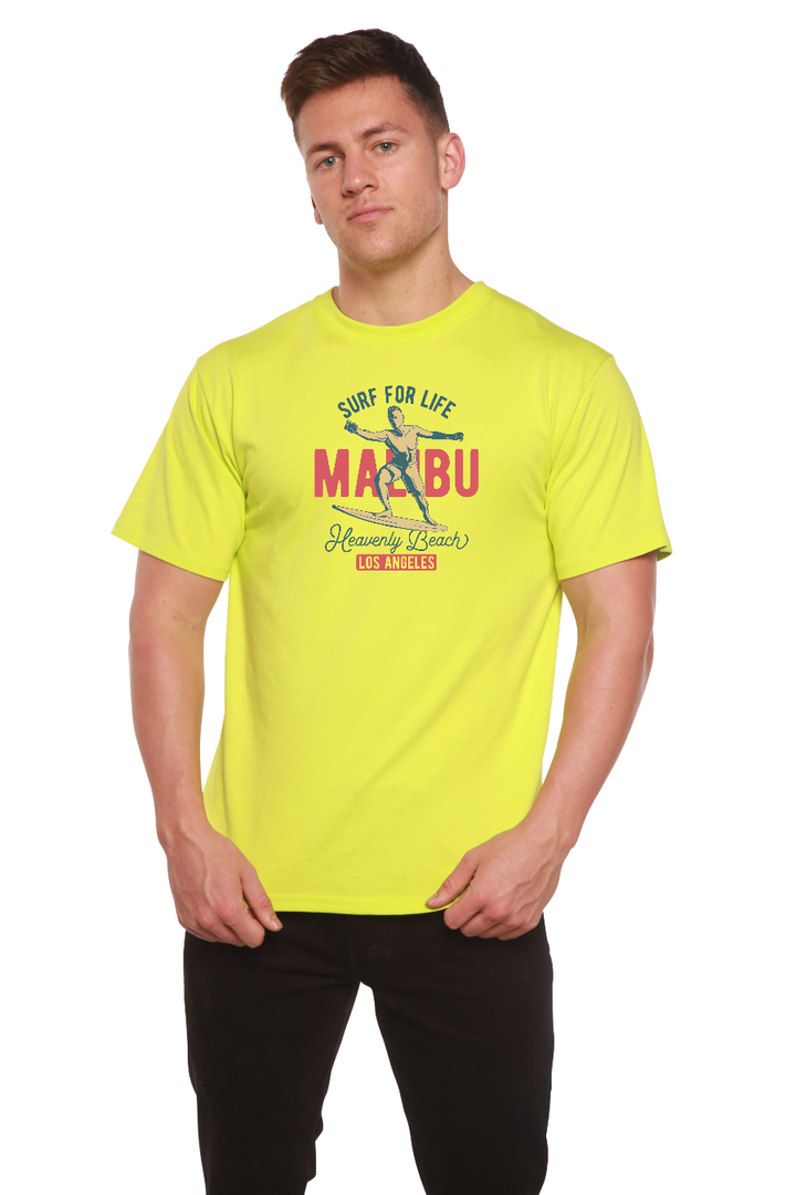MALIBU Men's Bamboo Viscose/Organic Cotton Short Sleeve T-Shirt - Spun Bamboo
