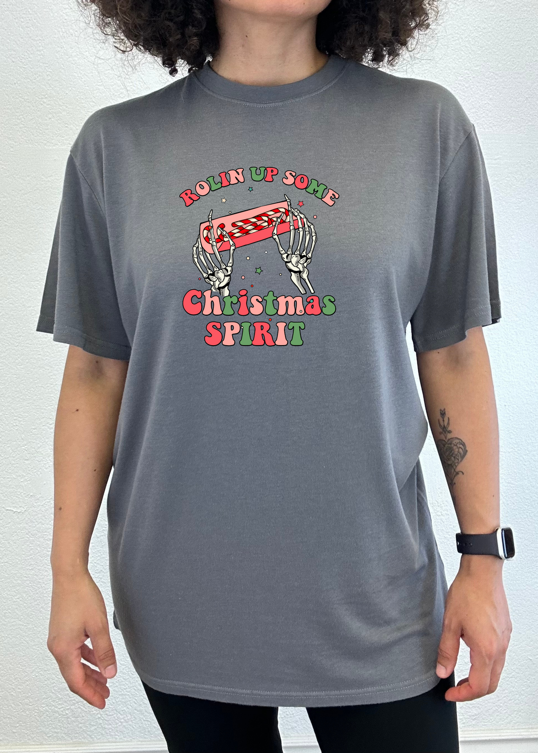 Rolin Up Some Christmas Spirit Unisex Bamboo Viscose/Organic Cotton Short Sleeve Graphic T-Shirt