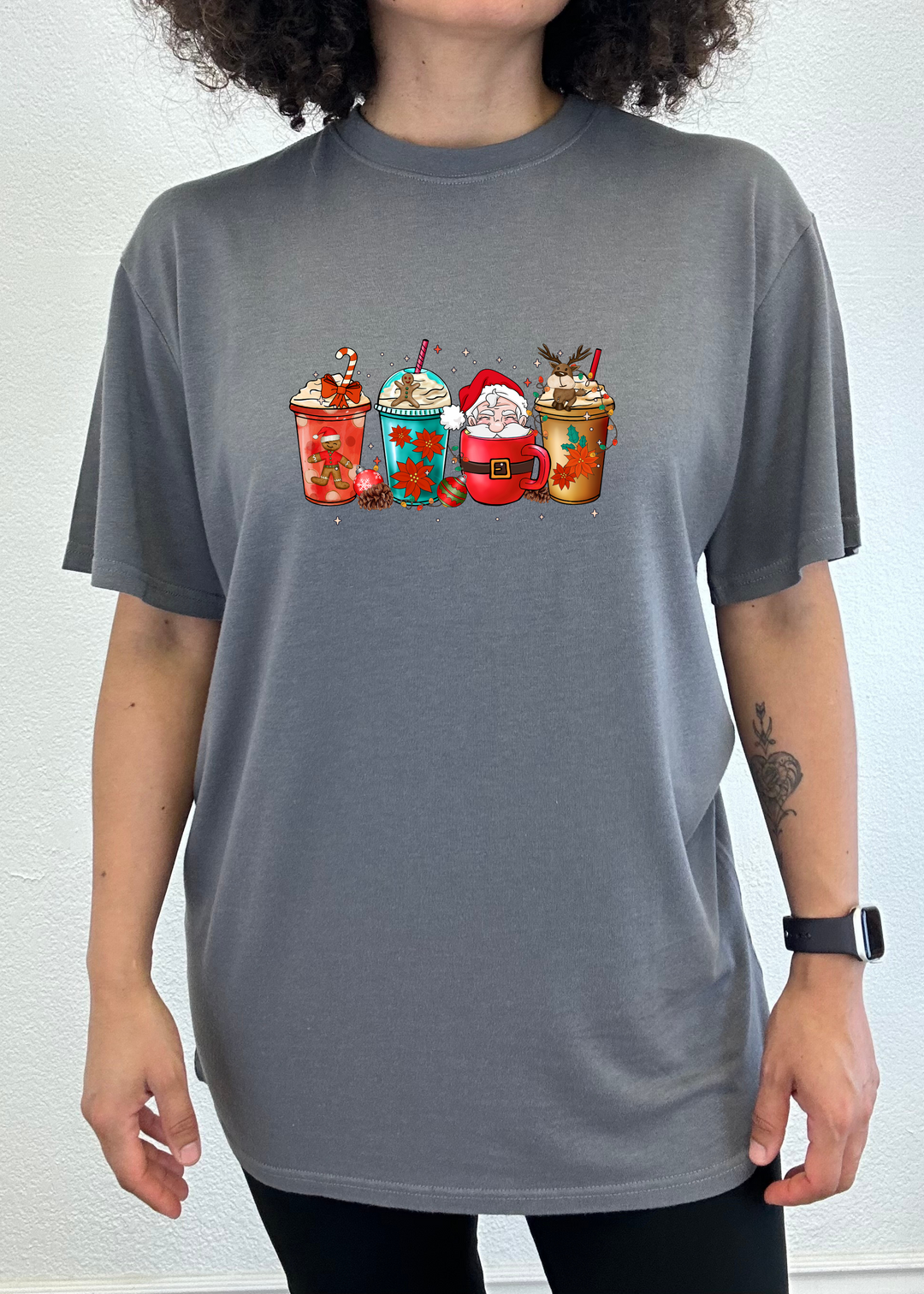 Merry & Bright Holiday Christmas Unisex Bamboo Viscose/Organic Cotton Short Sleeve Graphic T-Shirt