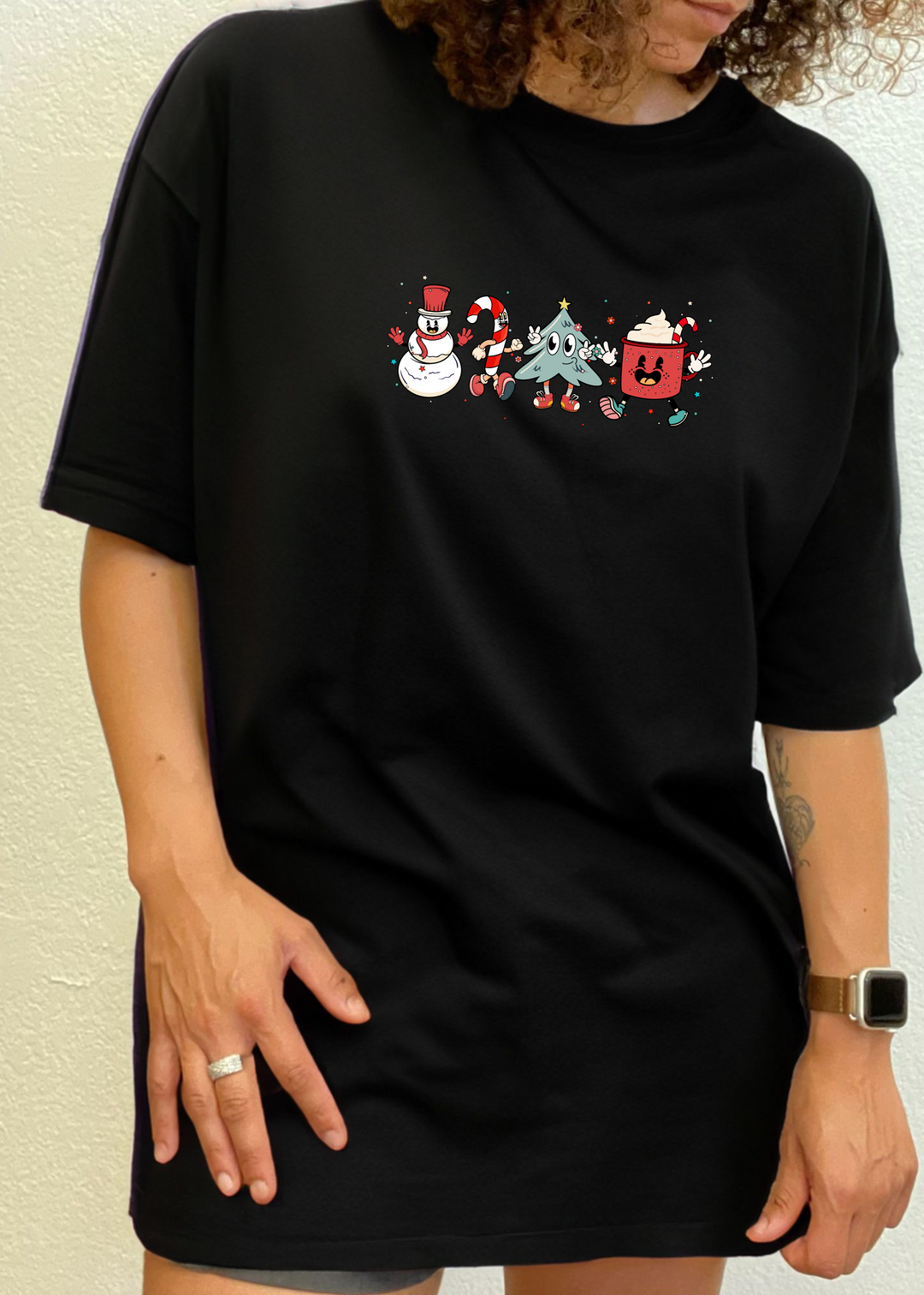 Happy Christmas Month Unisex Graphic Bamboo T-Shirt black