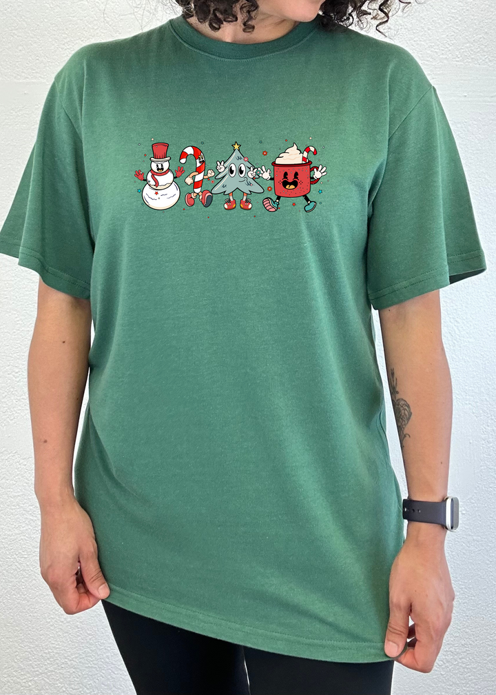 Happy Christmas Month Unisex Graphic Bamboo T-Shirt teal