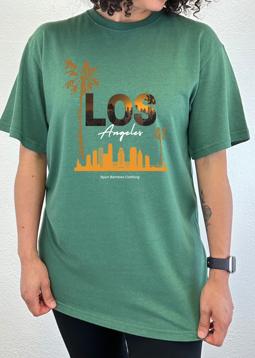 Los Angeles Unisex Graphic Bamboo T-Shirt teal