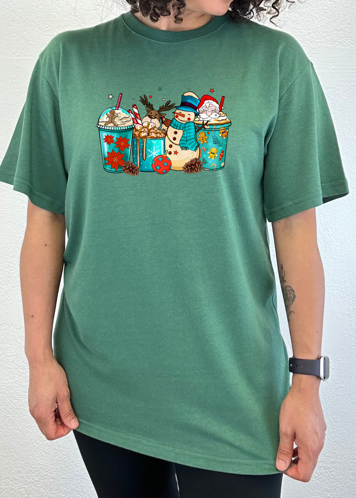 Funny Ugly Sweater Christmas Unisex Graphic Bamboo T-Shirt teal