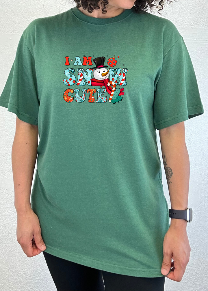 I am Snow Cute Unisex Graphic Bamboo T-Shirt teal