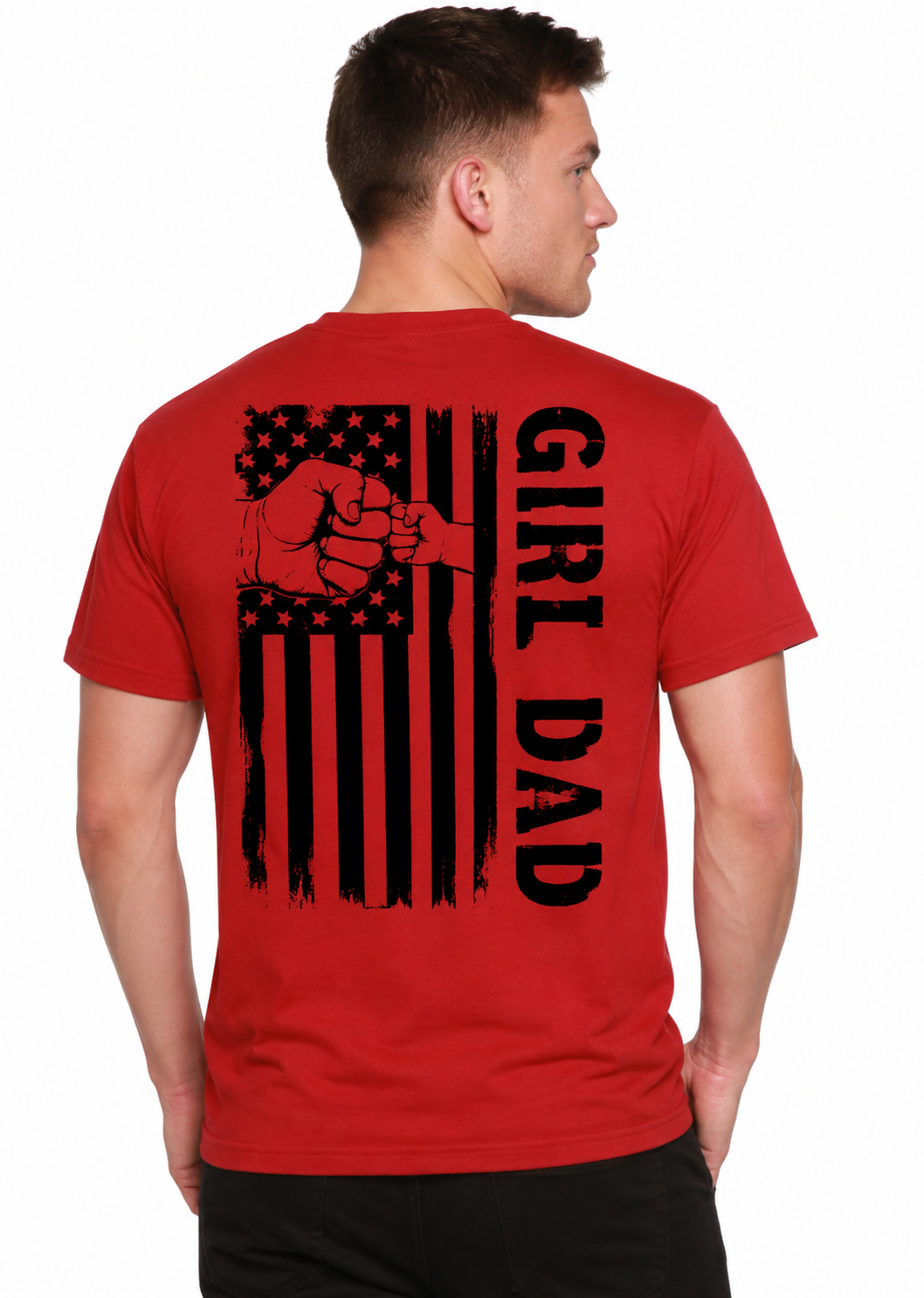 Girl Dad Flag Unisex Bamboo/Cotton Graphic T-Shirt
