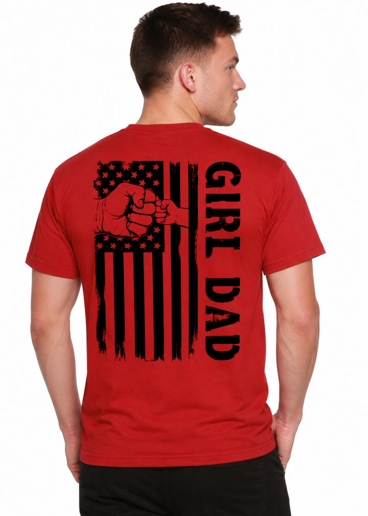 Girl Dad Flag Unisex Bamboo/Cotton Graphic T-Shirt