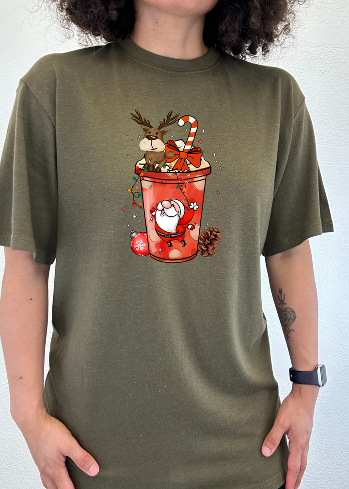 Holly Jolly Christmas Unisex Bamboo Viscose/Organic Cotton Short Sleeve Graphic T-Shirt