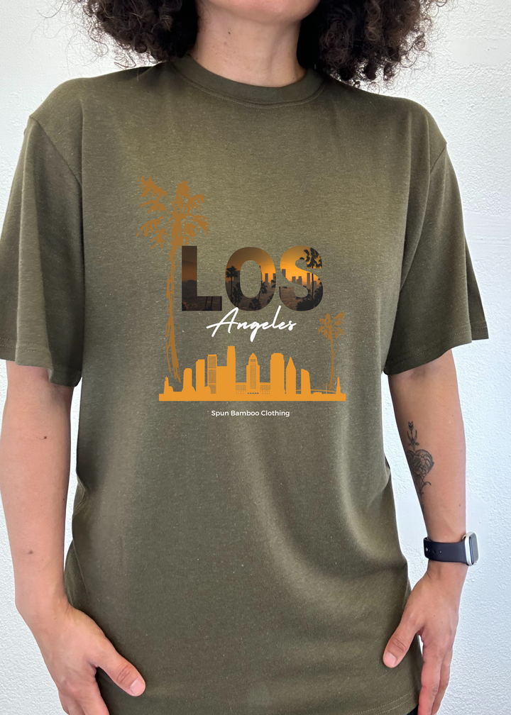 Los Angeles Unisex Bamboo Viscose/Organic Cotton Short Sleeve Graphic T-Shirt