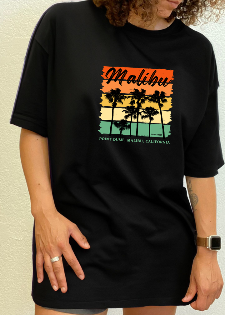 Malibu Unisex Graphic Bamboo T-Shirt black