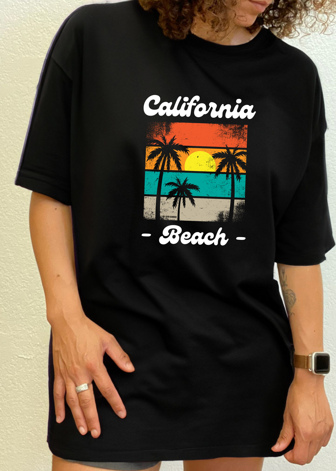 California Beach Unisex Graphic Bamboo T-Shirt black