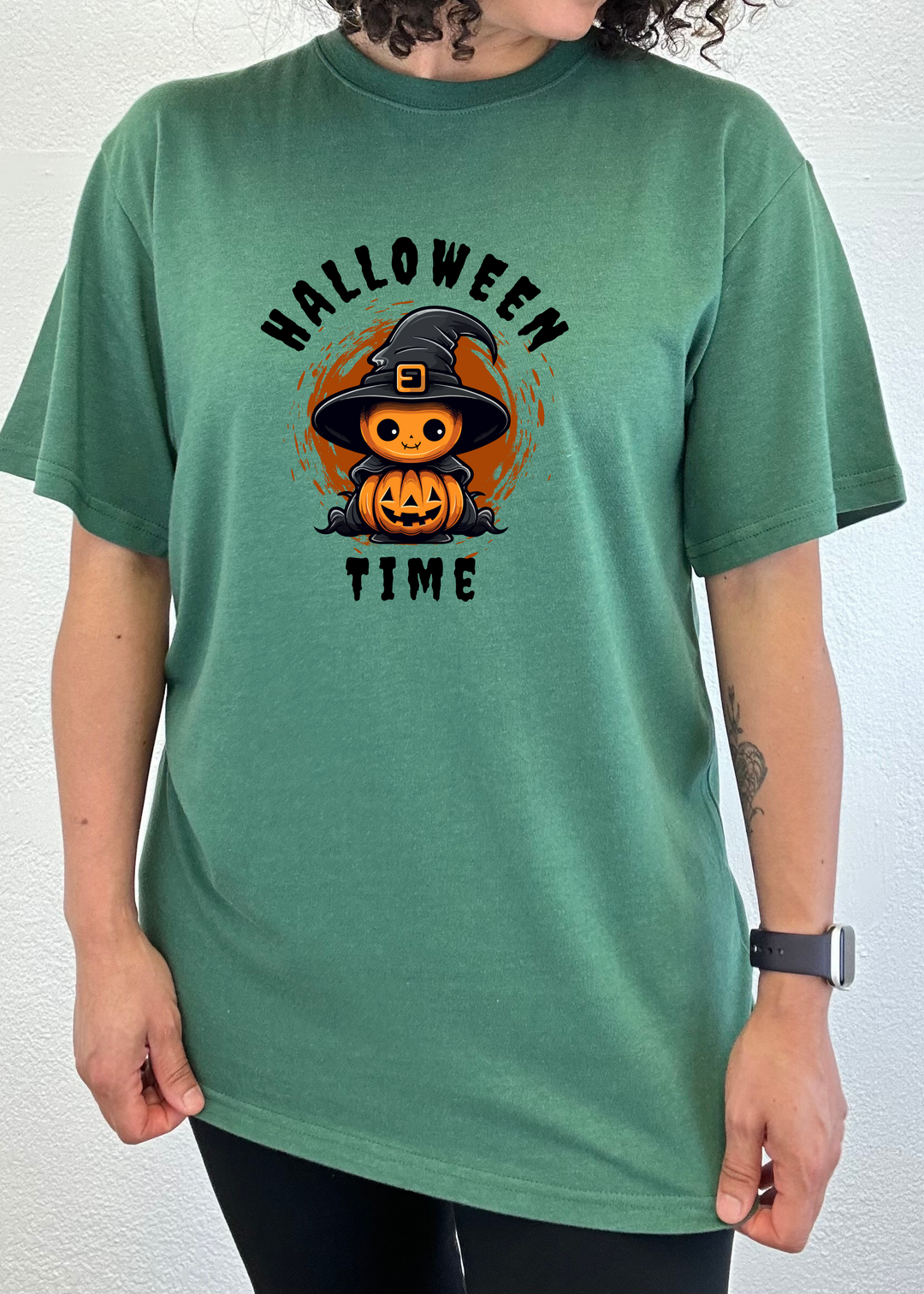Halloween Time Unisex Graphic Bamboo T-Shirt teal