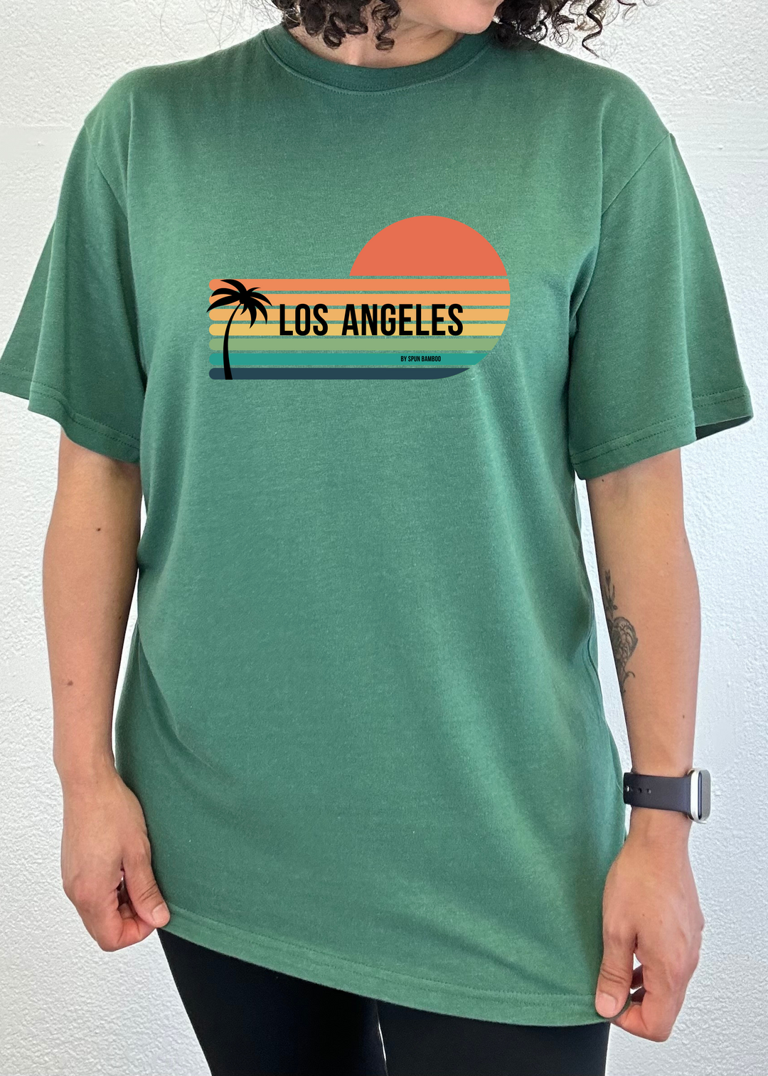Los Angeles Spun Bamboo Unisex Graphic Bamboo T-Shirt teal