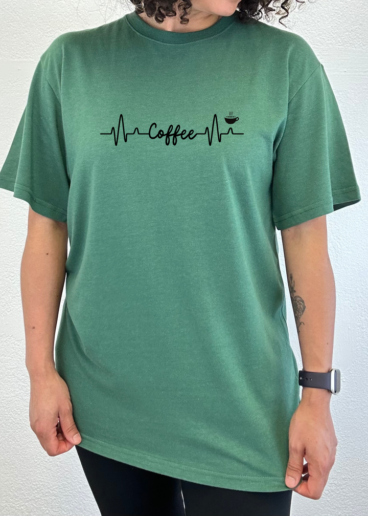 Heartbeat Coffee Unisex Bamboo/Cotton Graphic T-Shirt