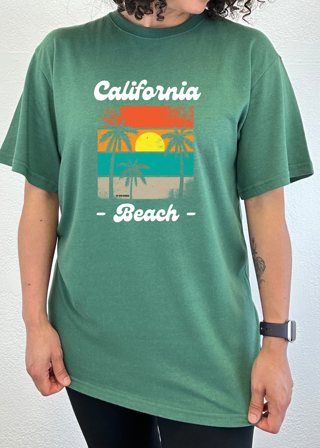 California Beach Unisex Graphic Bamboo T-Shirt teal