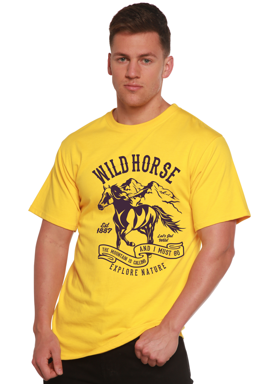 Wild Horse men's bamboo tshirt lemon chrome