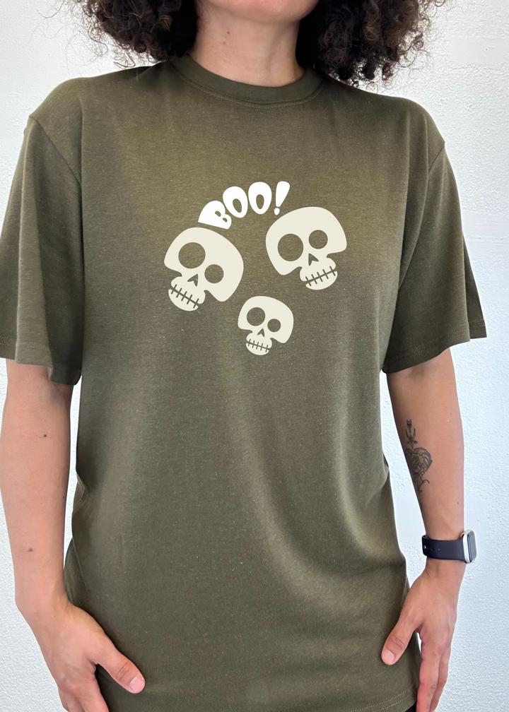 Halloween Boo Unisex Bamboo Viscose/Organic Cotton Short Sleeve Graphic T-Shirt