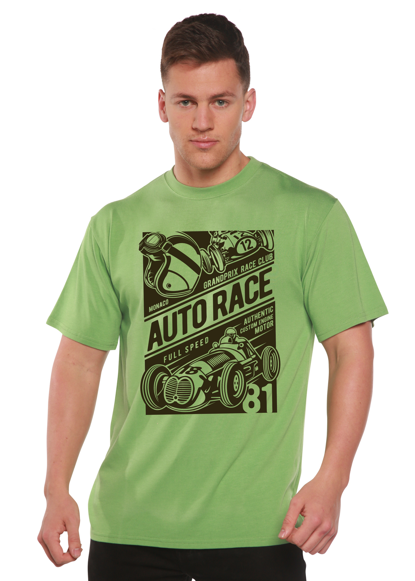 Auto Race men's bamboo tshirt green tea