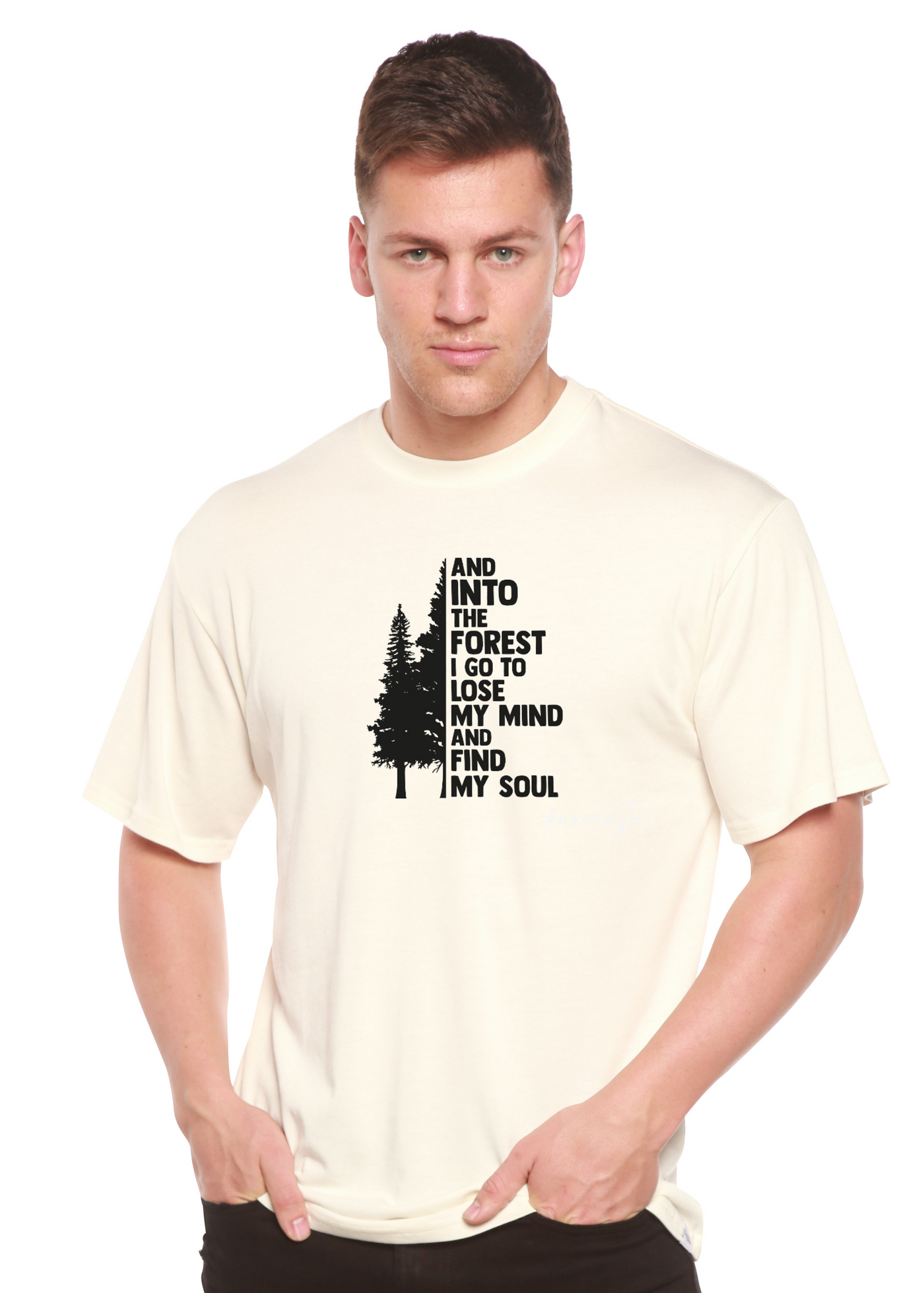 And Into The Forest I Go To Lose My Mind And Find My Soul Graphic Bamboo T-Shirt white