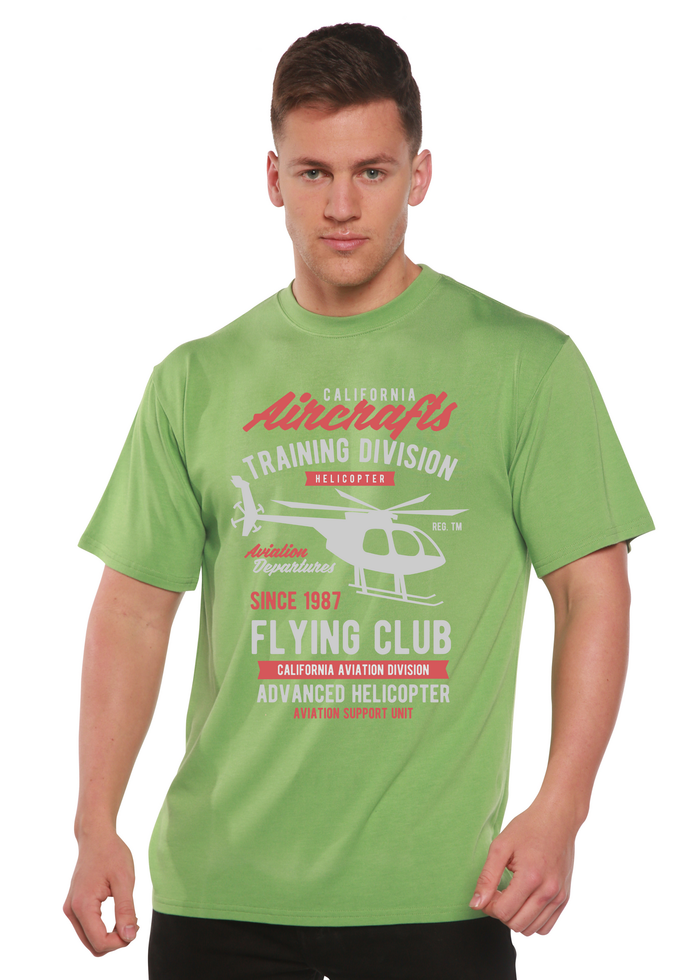 California Aircraft men's bamboo tshirt green tea