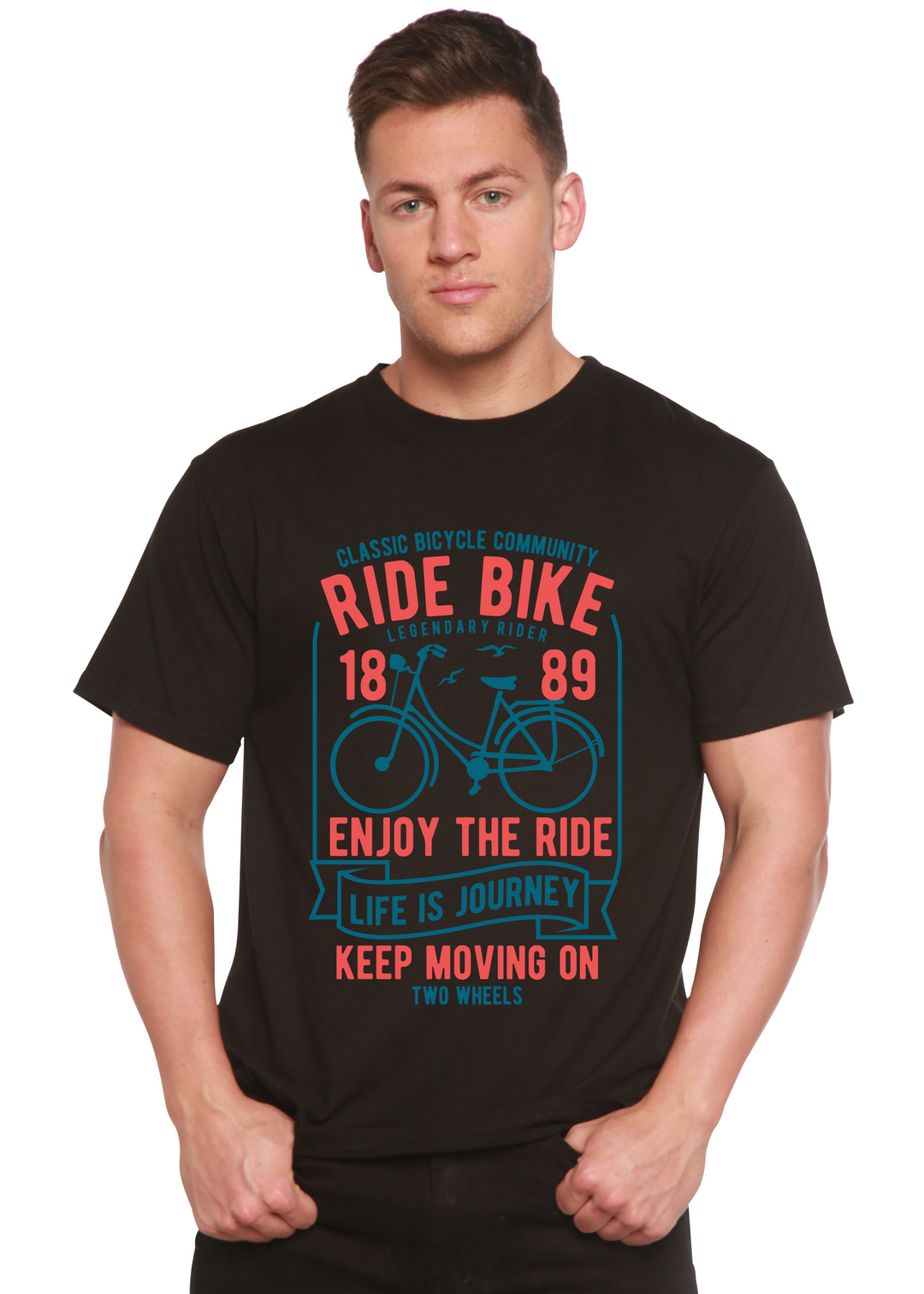 Ride Bike men's bamboo tshirt black