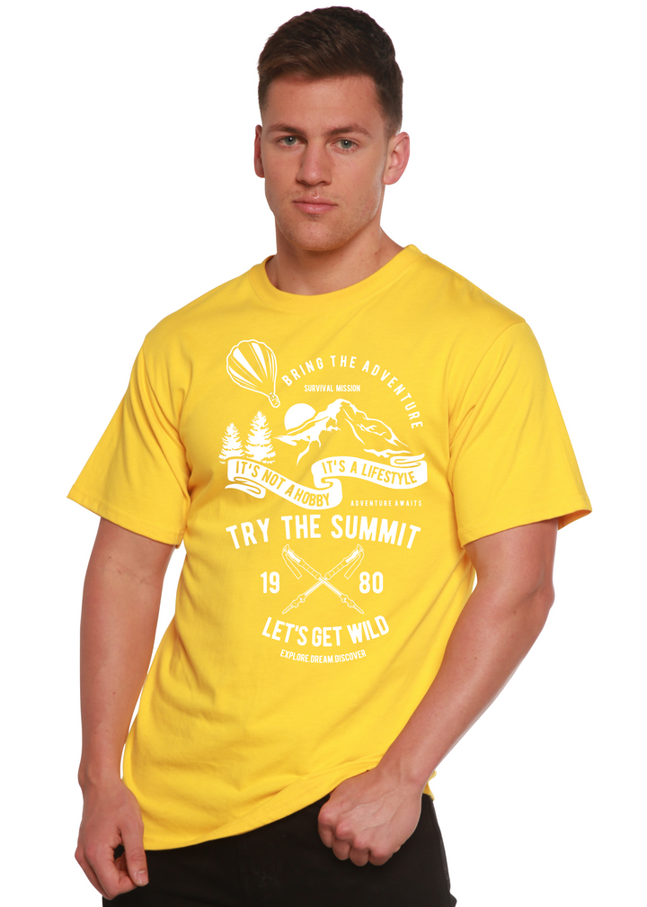  Try The Summit men's bamboo tshirt lemon chrome