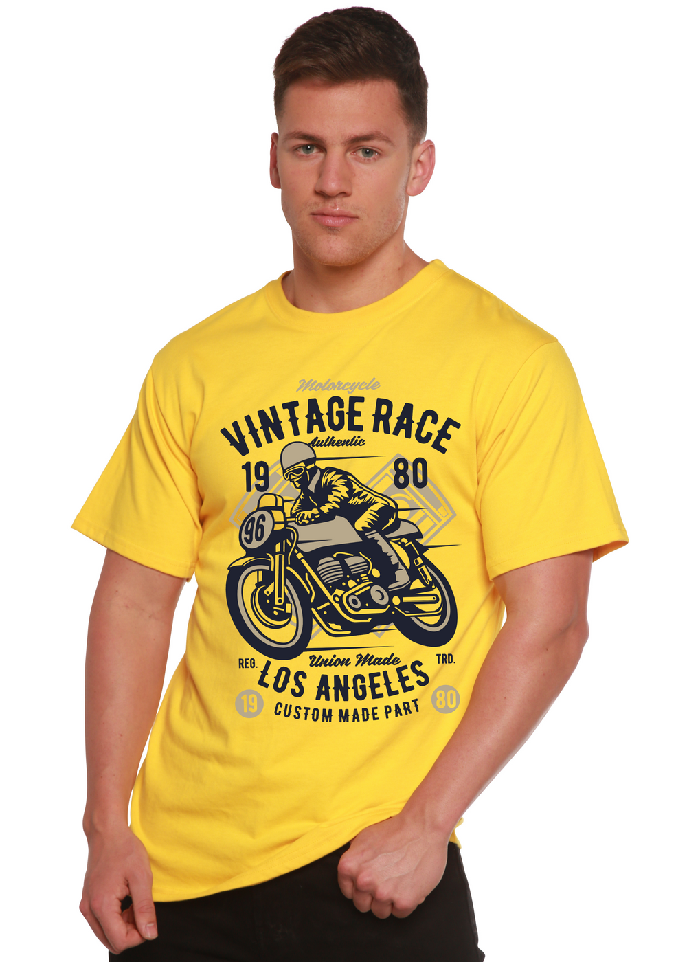 Vintage Race men's bamboo tshirt lemon chrome