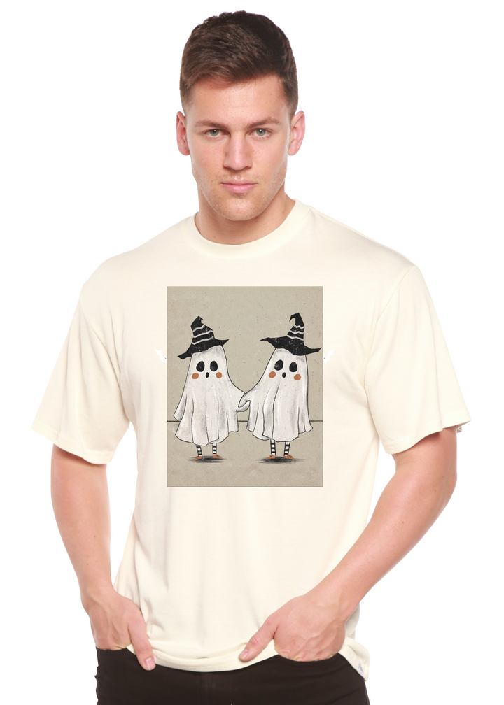 Cute Ghost Graphic Bamboo T-Shirt white