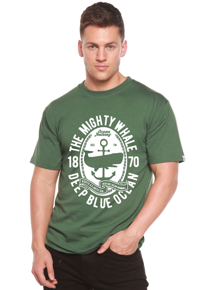 The Mighty Whale men's bamboo tshirt pine green