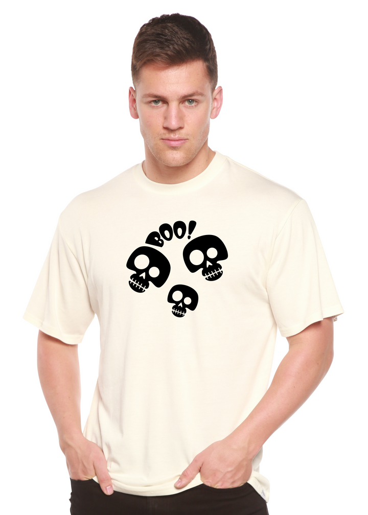 Halloween Boo Unisex Graphic Bamboo T-Shirt white