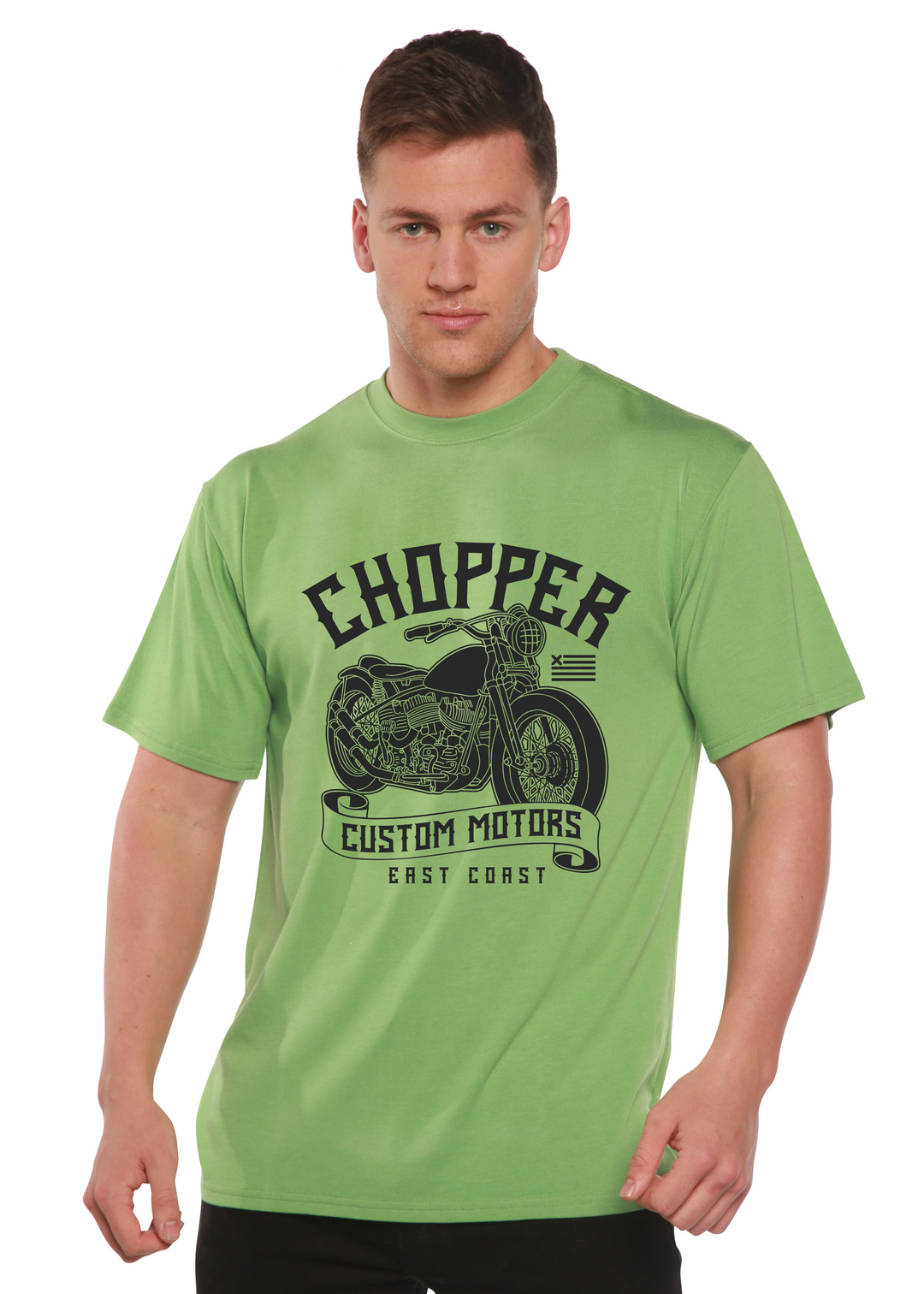Chopper Custom Motors men's bamboo tshirt green tea