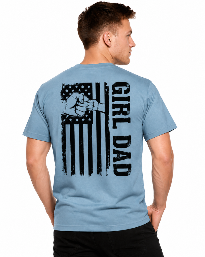 Girl Dad Flag Unisex Bamboo/Cotton Graphic T-Shirt