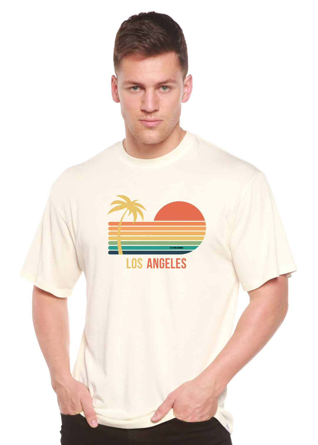 Los Angeles Unisex Graphic Bamboo T-Shirt white