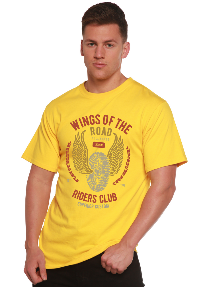 Wings Of The Road men's bamboo tshirt lemon chrome