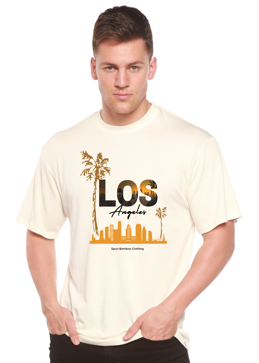 Los Angeles Unisex Graphic Bamboo T-Shirt white