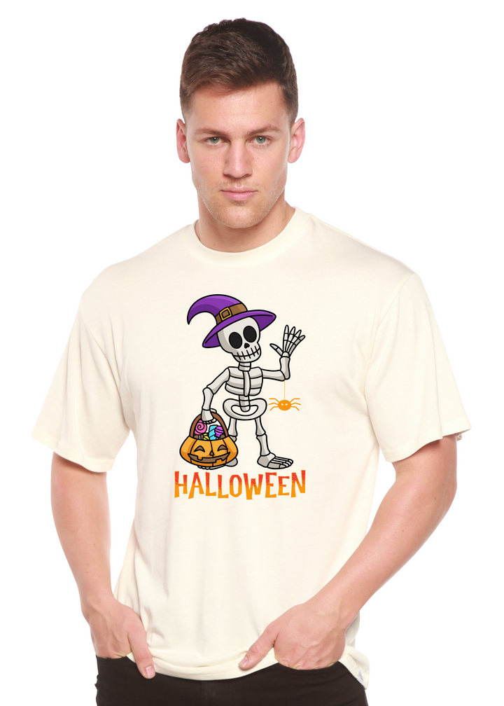 Happy Halloween Unisex Graphic Bamboo T-Shirt white