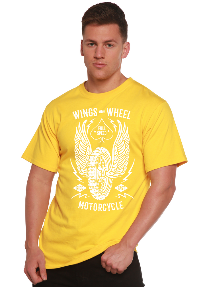 Wings And Wheel men's bamboo tshirt lemon chrome