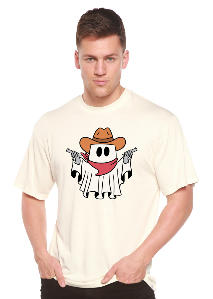 Cowboy Ghost Unisex Graphic Bamboo T-Shirt white