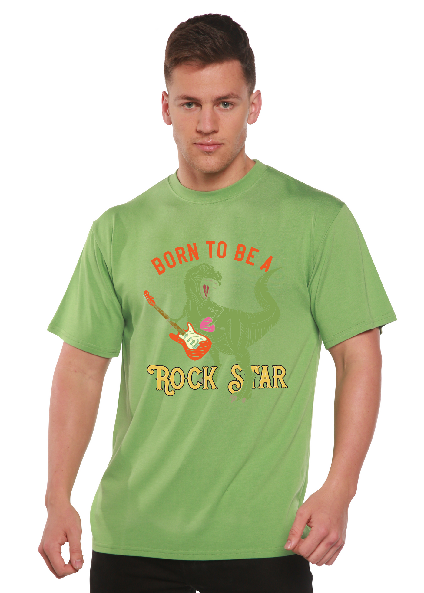 Born To Be A Rock Star men's bamboo tshirt green tea