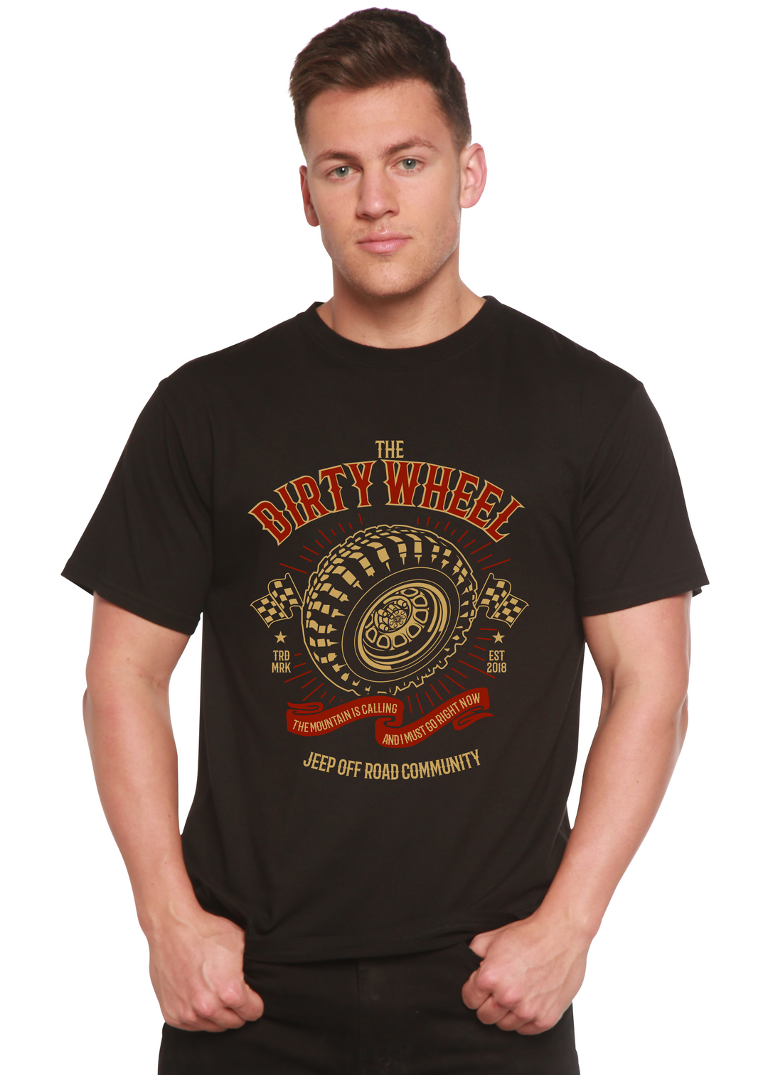 The Dirty Wheel men's bamboo tshirt black