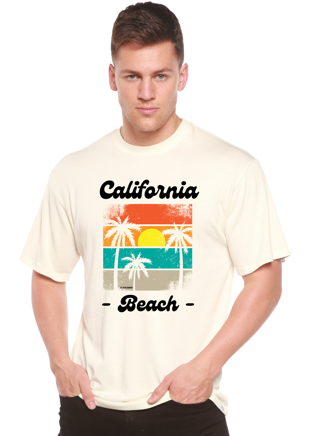 California Beach Unisex Graphic Bamboo T-Shirt white
