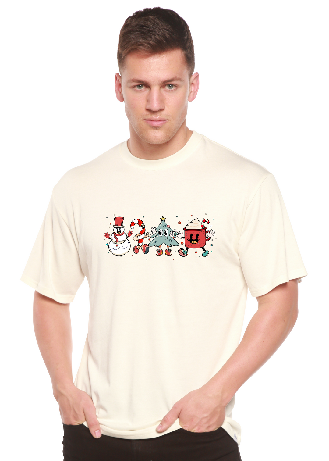 Happy Christmas Month Unisex Graphic Bamboo T-Shirt white