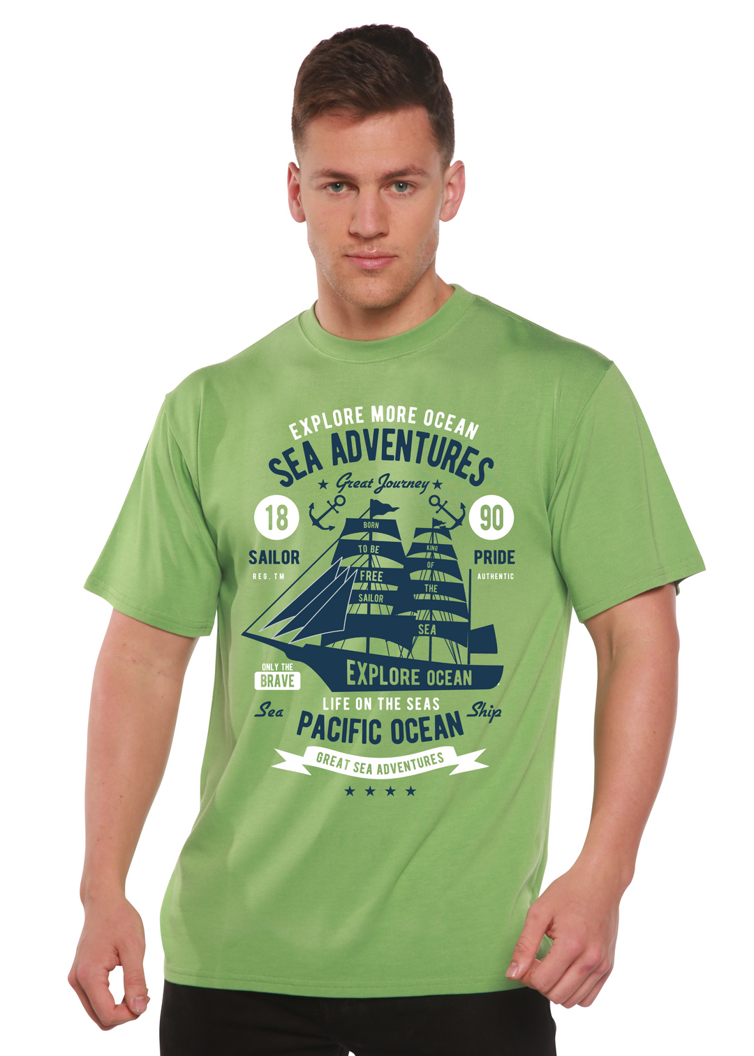 Sea Adventures men's bamboo tshirt green tea