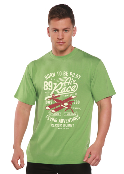 Born To Be Pilot men's bamboo tshirt green tea