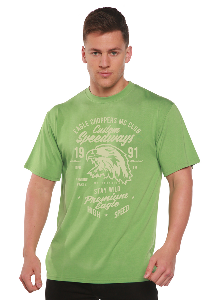 Custom Speedways Premium Eagle men's bamboo tshirt green tea