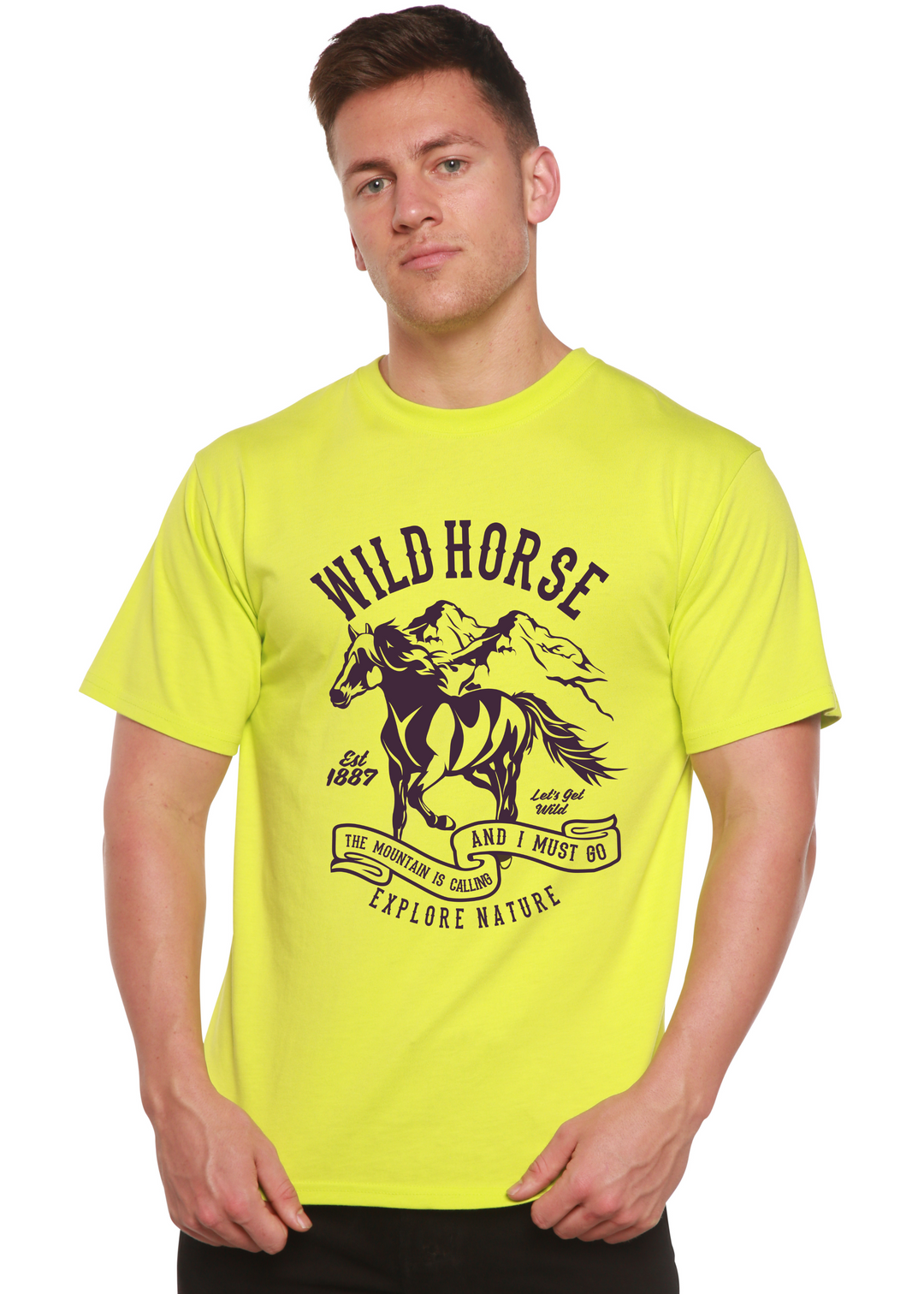 Wild Horse men's bamboo tshirt lime punch