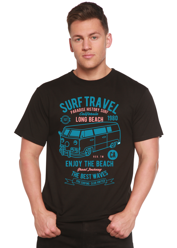 Surf Travel  men's bamboo tshirt black